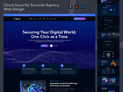 Cloud Security Services Agency branding cloud security design figma product design responsive design ui ux web design
