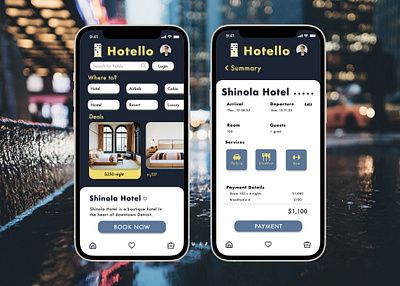 Hotello app branding graphic design logo mobile app ui ux