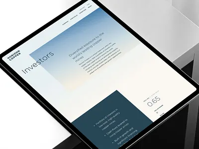 Horizon Copper Website design ui website website design