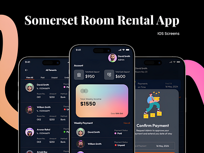 Somerset Room Rental App 🏠 app design branding design figma home rental app landing page minimal design mobile app design room rental app ui ui design ui ux ux ux design