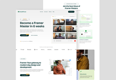 School of framer website creativedesign design framer framer template ui ui design