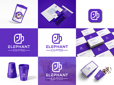 Coffee Shop Logo | Elephant+Mug logo Design animal coffee branding cafe coffee coffee logo coffee shop design elephant coffee gradeint graphic design hangout iconic identity illustration logo logo design modern mug design mug logo restaurant logo