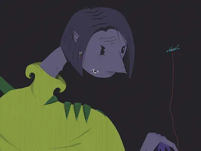 Careful where you land on baloon creature flying human illustration mystic