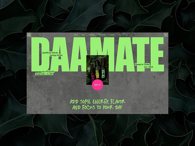 DAAMATE | Natural energy drink branding concept ecommerce energy drink food and drinks redesign typography ui web webdesign