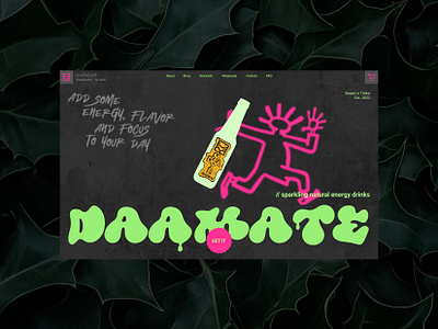 DAAMATE | Natural energy drink branding concept ecommerce energy drink food and drinks redesign typography ui webdesign