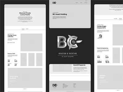 Wireframe ✦ Luxury Asset Portfolio aviation high fi luxury luxury ai luxury design luxury website portfolio portfolio website timeless design timeless ui ui ux web design wireframe wireframes desktop yachting yachting website