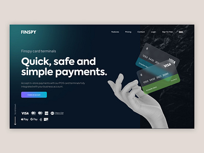 Finspy - Digital Bank Landing Page UI animation animation bank banking banking web banking website card clean finance finance web fintech home page landing page money motion graphics ui ui animation uiux web web design website