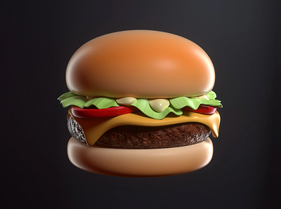 Foo / Burguer 3d app burguer c4d character design food icon illustration render vago3d web