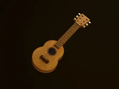 Guitar 3d app c4d character design guitar icon illustration music render vago3d web