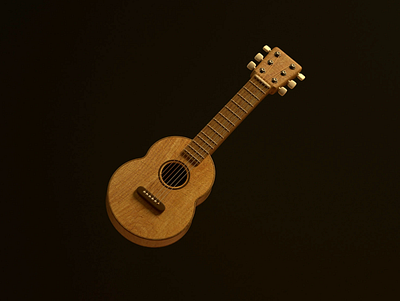 Guitar 3d app c4d character design guitar icon illustration music render vago3d web