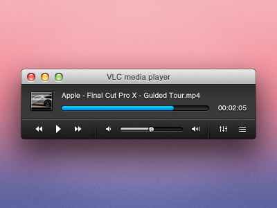 VLC X Controller app black concept controller lion mac movie player redesign theme ui vlc