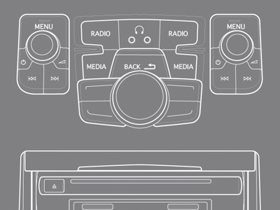 Vehicle Entertainment Controls buttons car knobs trace ui