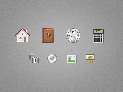 Lovicons New Set calculator cd home icon icons lock