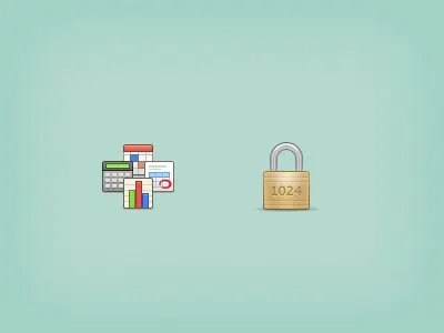 Icons bar calculator calendar graph invoice lock