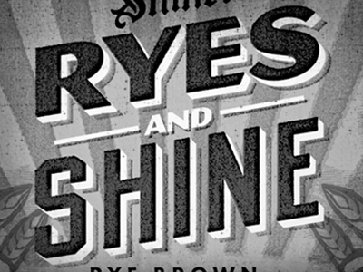 Ryes And Shine black white illustration texture type