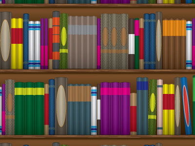 L is for Library books illustration vector