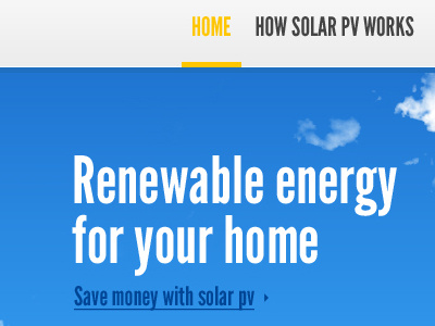 Homestyle Solar banner blue design navigation sky typography