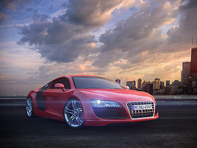 Audi R8 3d automotive flares rcarter