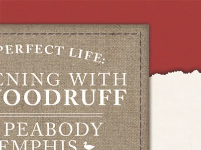 Peabody Talk WIP brown canvas red stitch texture typography