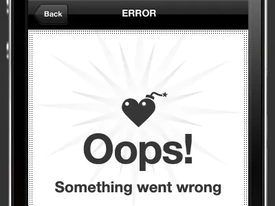 Oops! black error fab grey gui helvetica neue icon iphone white