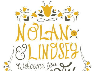 Dutch flower themed invitation flowers illustration typography