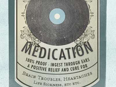 Mp3 Medication - Logo grunge logo medicine record typography vintage