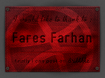 Thank to Fares Farhan red textured thanks