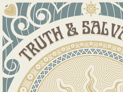 Art Nouveau Style art nouveau moon psychedelic stars sun swirls truth