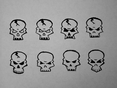 Skulls concepts paper pencil photo rough sketch skulls thumbnails