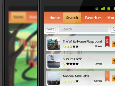 KaBOOM! for Android android application interface location orange ui