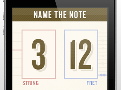 Fretboard Gamescreen app brown fretboard interface iphone iphone app knockout ui ux