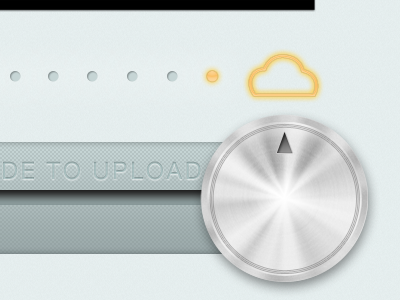 Slide to upload... dial glow metal mobile radial ui