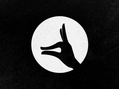 Full Moon full hand moon wolf