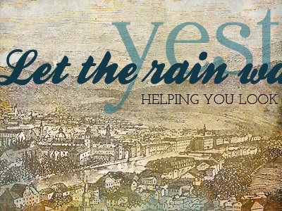 Rain typography vintage