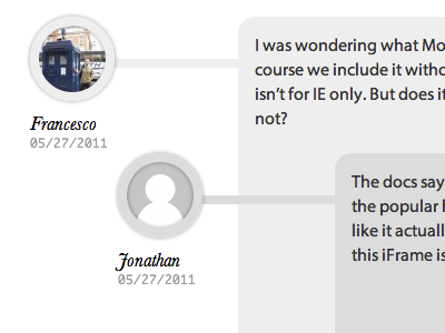 Threaded Comment Style