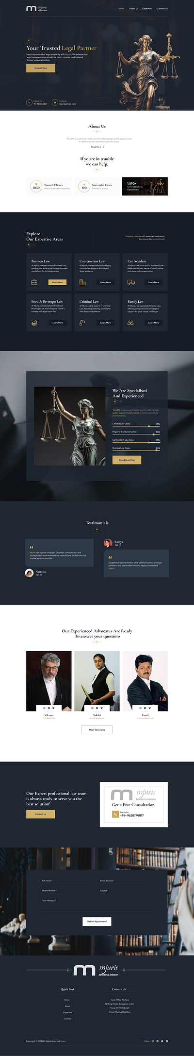 MJURIS - A Law firm Website ui web design