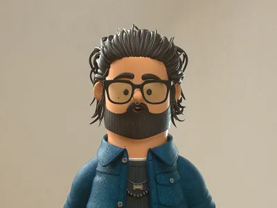 Self-portrait 3d 3dart aesthetic animation branding c4d character design hipster illustration portrait render selfportrait vago3d