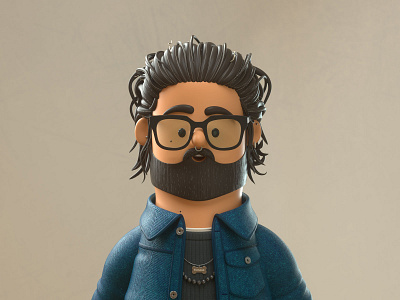 Self-portrait 3d 3dart aesthetic animation branding c4d character design hipster illustration portrait render selfportrait vago3d