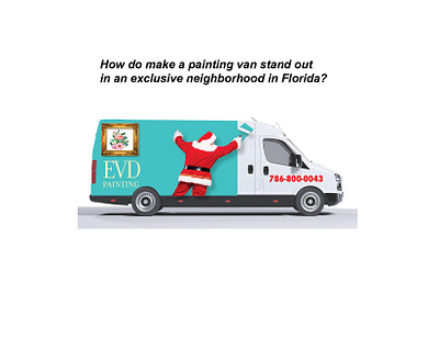 Santa Painting van wrap