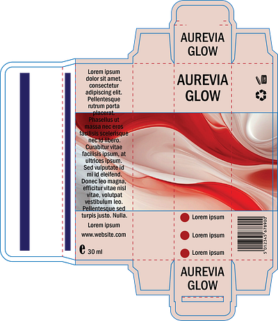 Face serum packaging graphic design