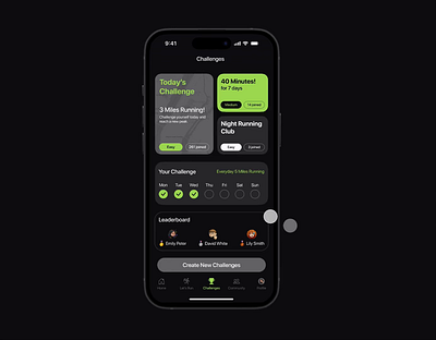 Leaderboard Screen I Running App dailyui leaderboard mobilapp productdesign runningapp ui uidesign ux uxdesign