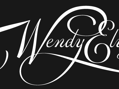 Wendy hand lettering matrimony script spencerian wedding invitation