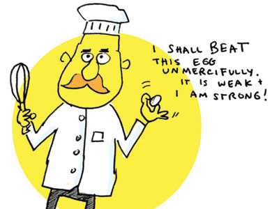 The Beating of an Egg cartoon chef egg illustration