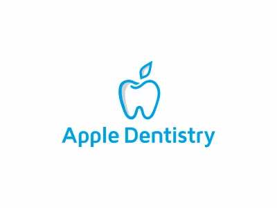 Apple dentistry apple blue brand brand identity dentist dentistry fruit lithuania logo medic medicine rokas rokis simple siti stomatology teeth tooth