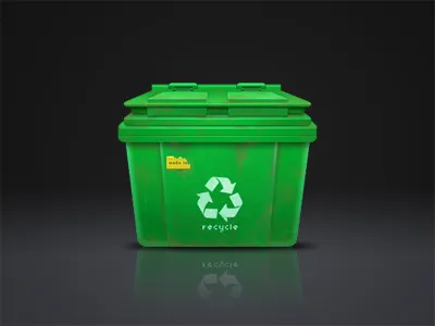 recycle design green icon old recycle white yellow
