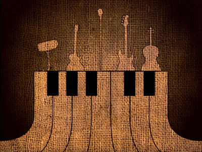 Album Cover album burlap cover illustration music texture