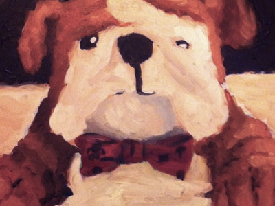 Mr Wrinkles oil painting stuffed animal