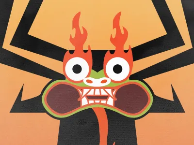 Aku! aku cartoon illustration jack samurai textures