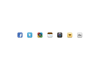 Icons camera facebook google twitter