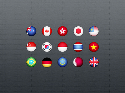 Premium World Flags australia canada design europe nation germany icon set icons japan korea malaysia monaco qatar singapore thailand vietnam world flags